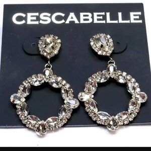 Cescabelle Silver Tone Crystal Earrings